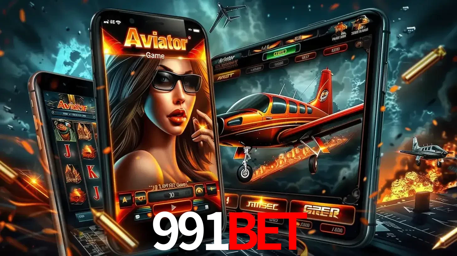 O popular jogo de apostas Aviator exibido em vários celulares e tablets, mostrando a interface emocionante e a ação de voo disponíveis para jogar agora no 991bet.