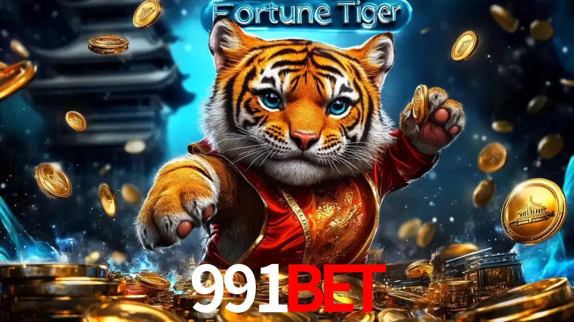 Imagem promocional do jogo de slot Fortune Tiger, com um tigre majestoso em traje tradicional cercado por uma fortuna em moedas de ouro, disponível agora no cassino 991bet.
